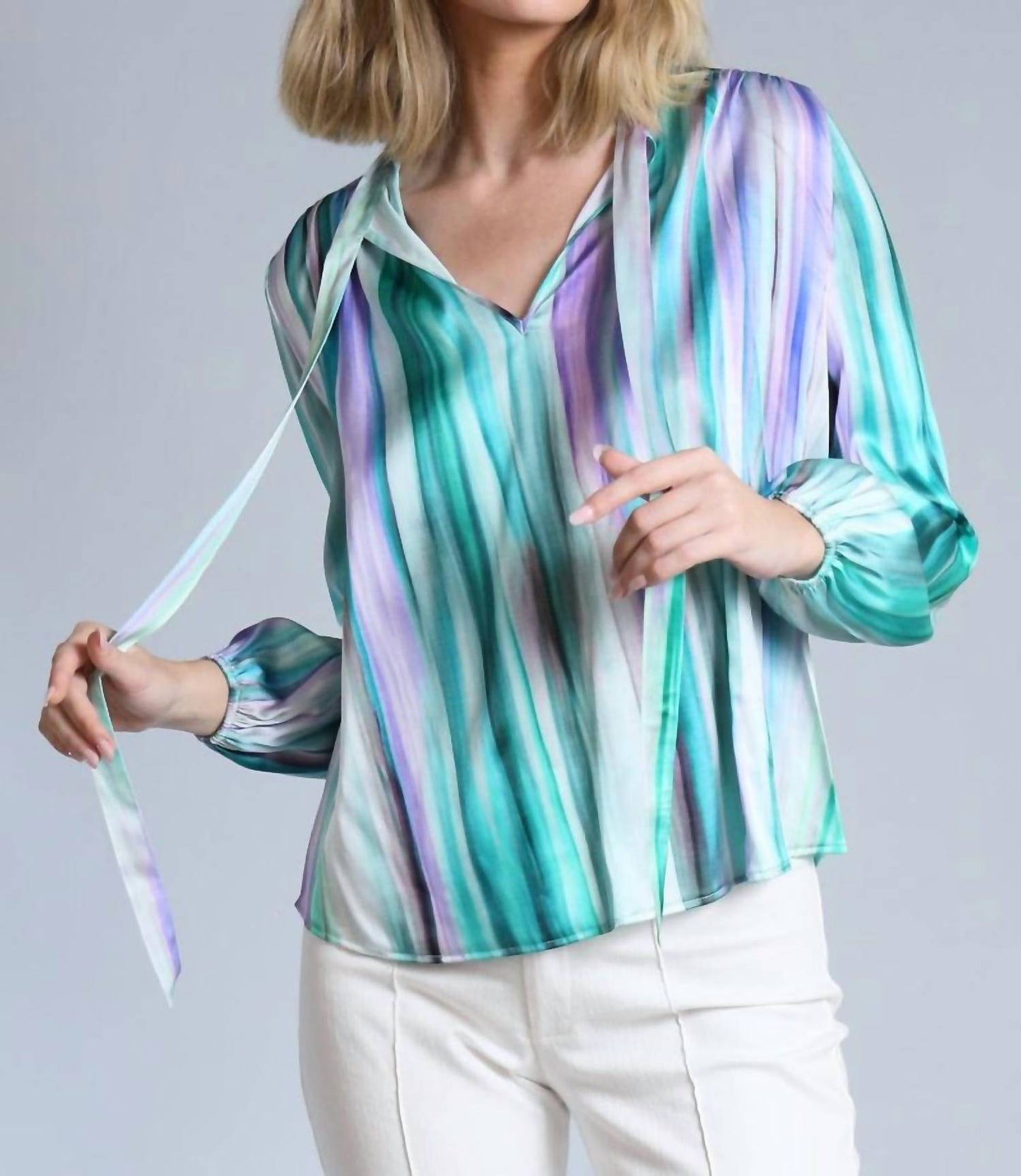 Lola & Sophie - Women's Watercolor Stripe Blouse