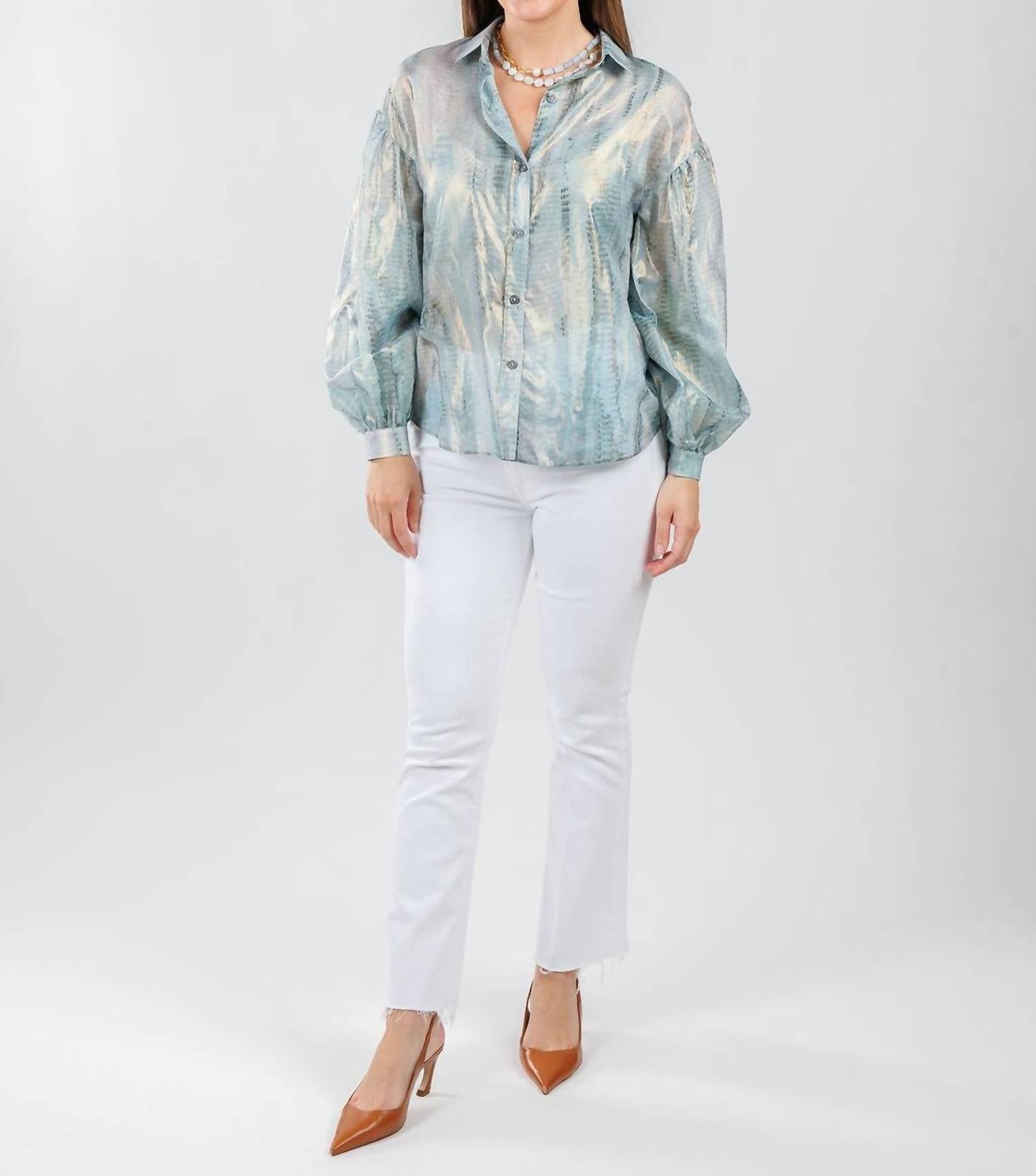 Lola & Sophie - Adelina Foil Printed Cotton Blouse