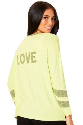 French Kyss - Long Sleeve Love V-Neck Top