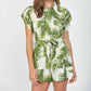Fate - Mattie Tropical Print Linen Romper