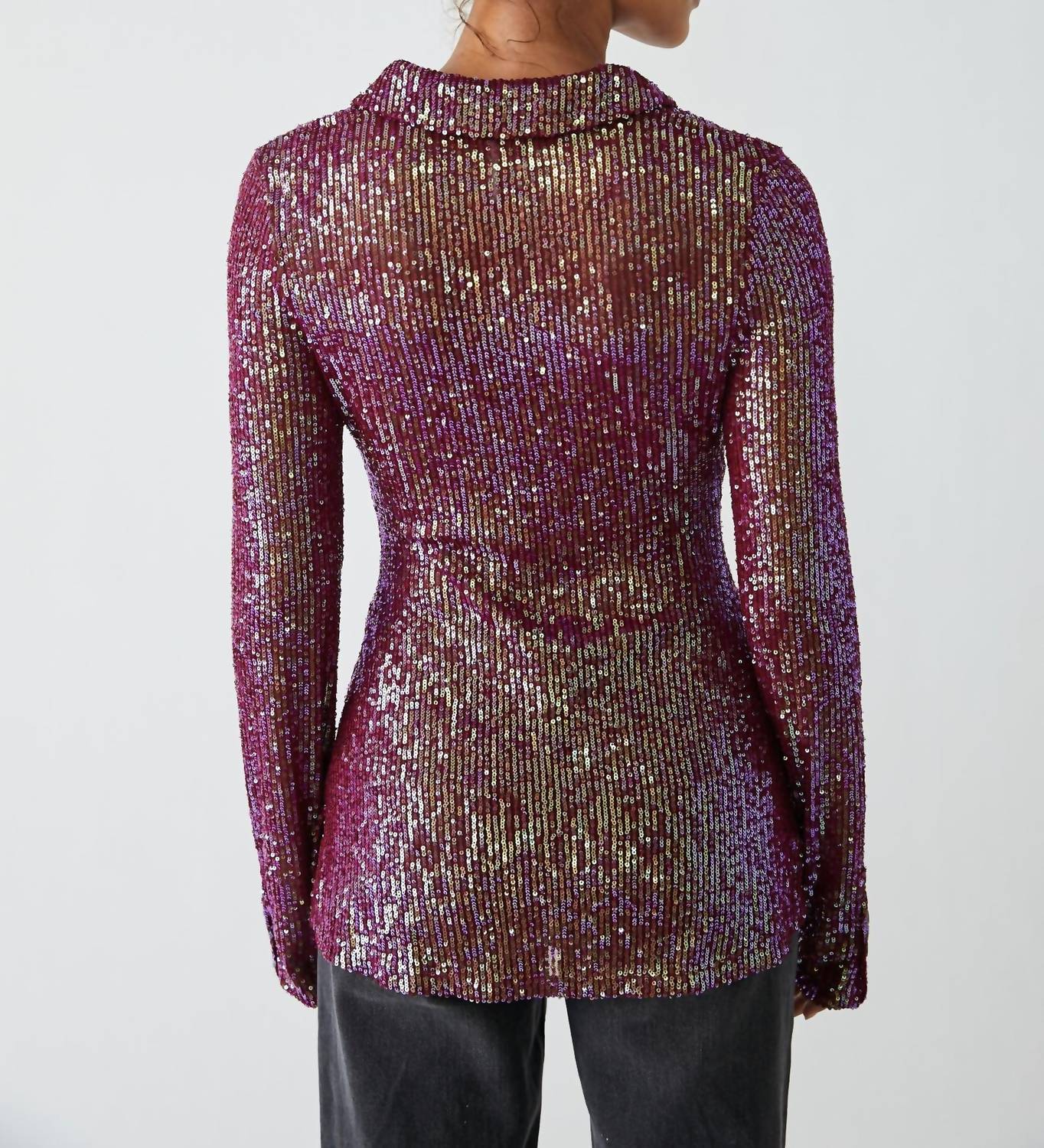 Free People - Sequin Long Sleeve Shirt