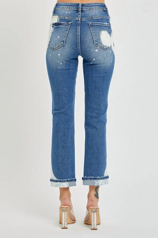 Risen - High Rise Medium Bleach Denim Jeans