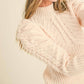 &Merci - Haze Puff Sleeve Cable Knit Sweater