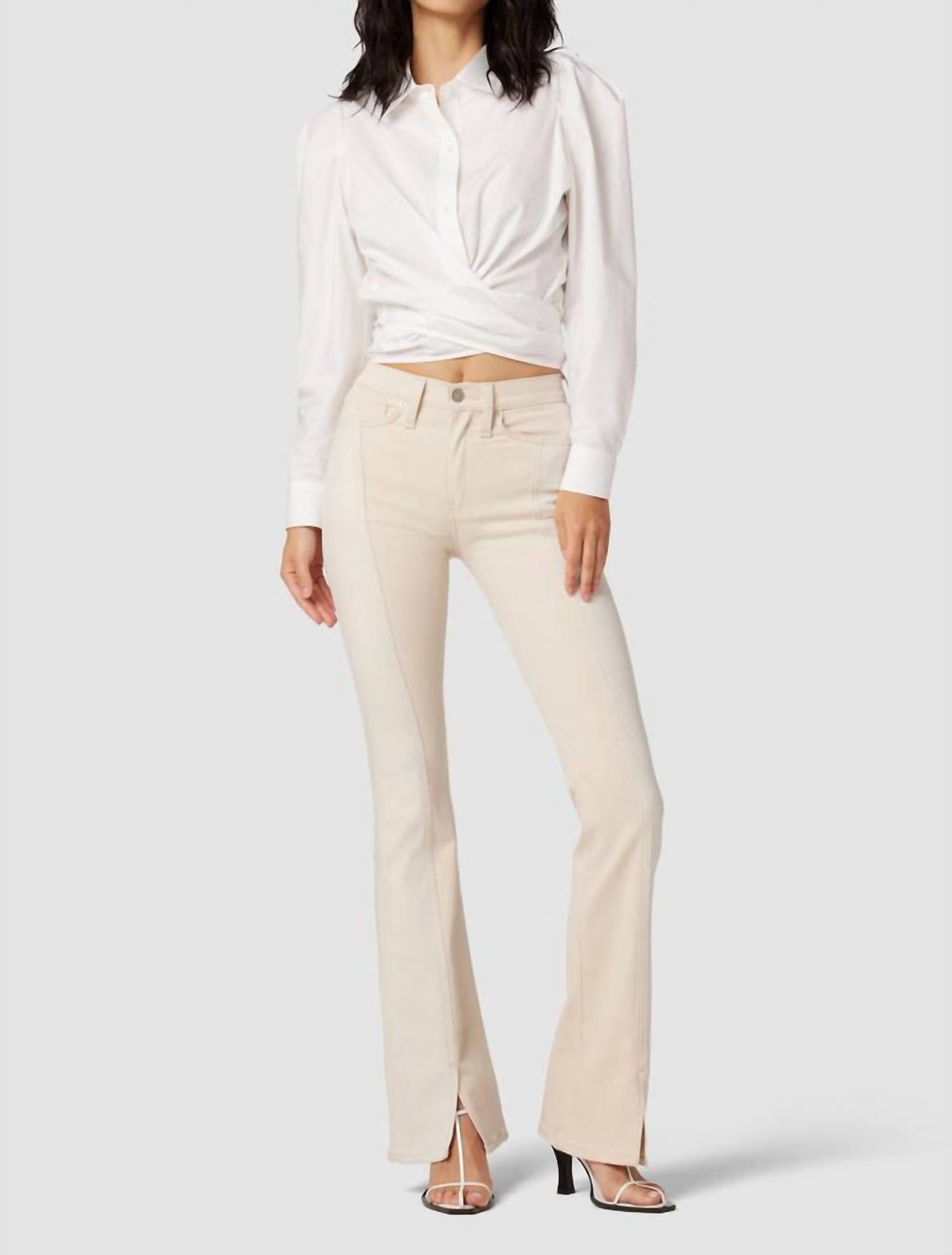 Hudson - Barbara high-rise bootcut slit hem jean