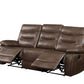 Aashi Leather Gel Match 3 Piece Recliner Living Room Set - Brown