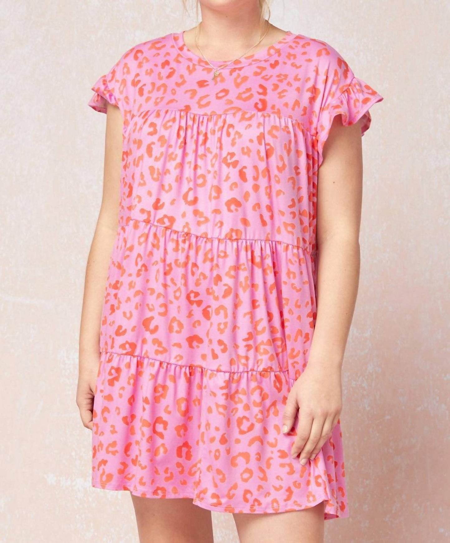 Entro - Tiered Ruffled Leopard Dress