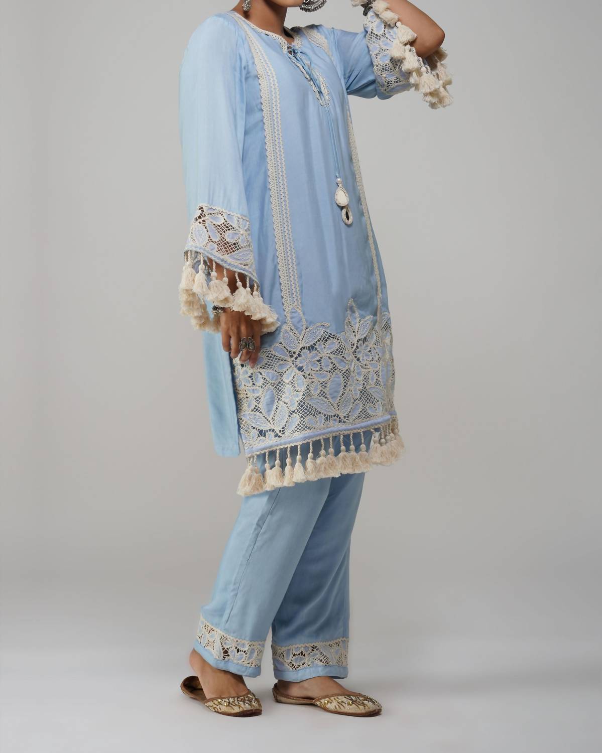 Zaalima Fashion - Cotton Tunic Set - Noor-e-rang