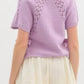 Entro - Knit Sweater Top With Side Tie Over Slit Hem