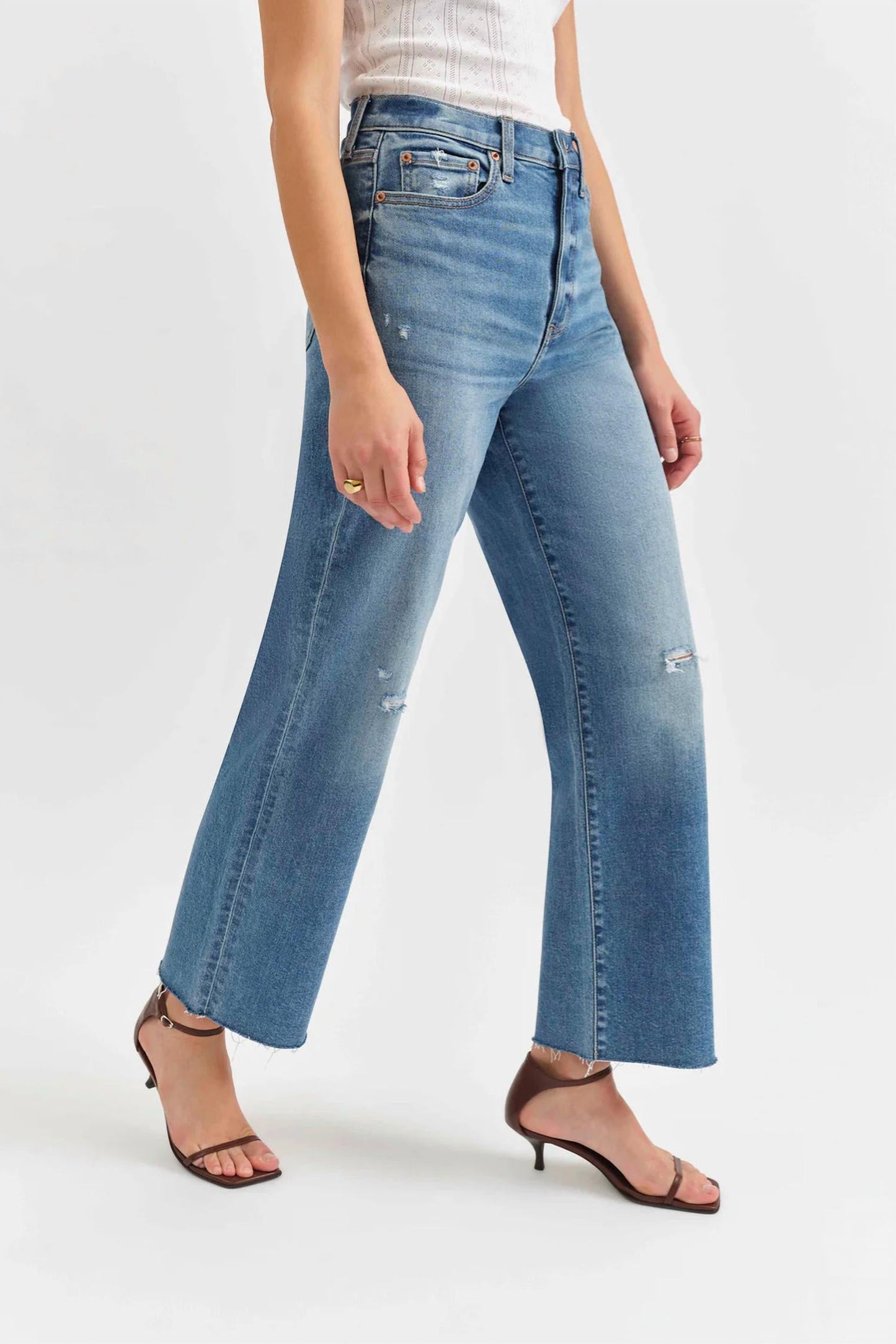 Daze - Pleaser High Rise Wide Leg Ankle Jean