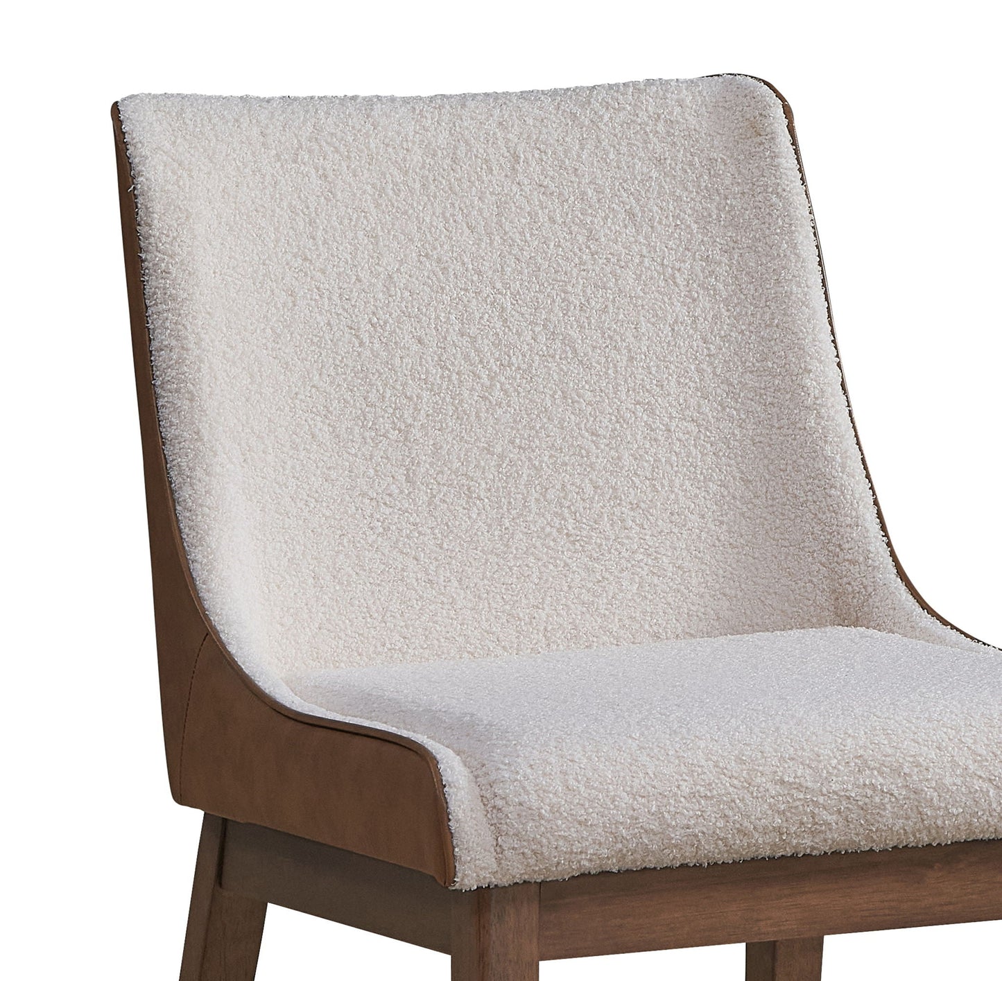 Ginny Boucle Velvet Side Chair (Set of 2) - Walnut