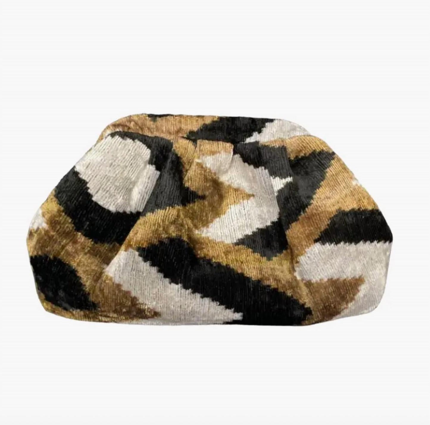 Ayca - Women's Silk Velvet Ikat Clutch