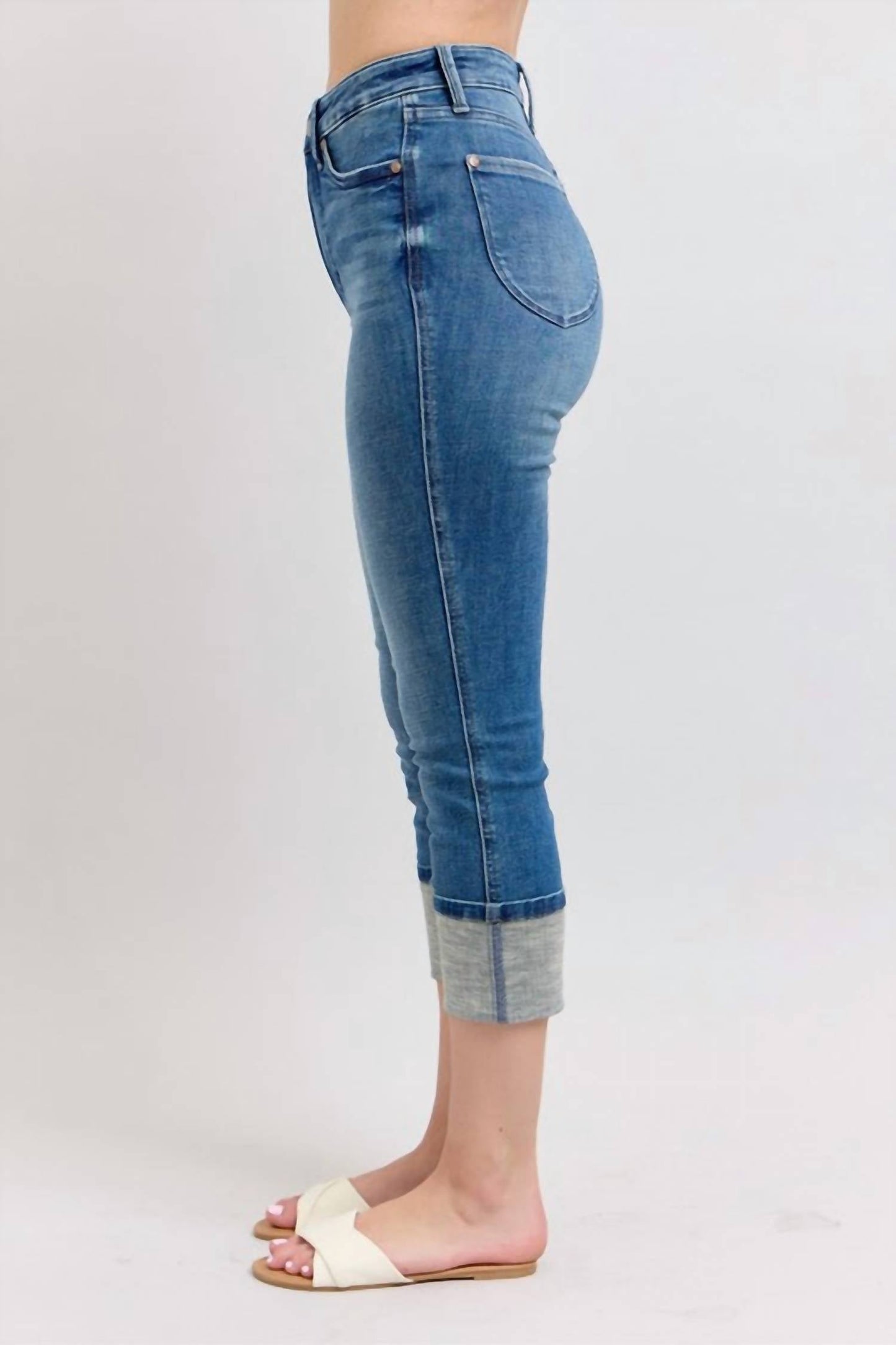 Judy Blue - Skinny Cuff Capris Jeans - Plus