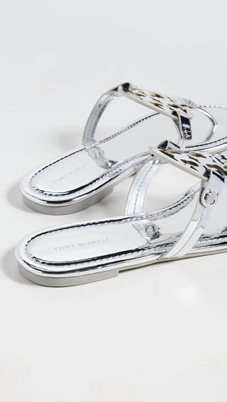 Tory Burch - Women's Argento Miller Logo Slides Sandals