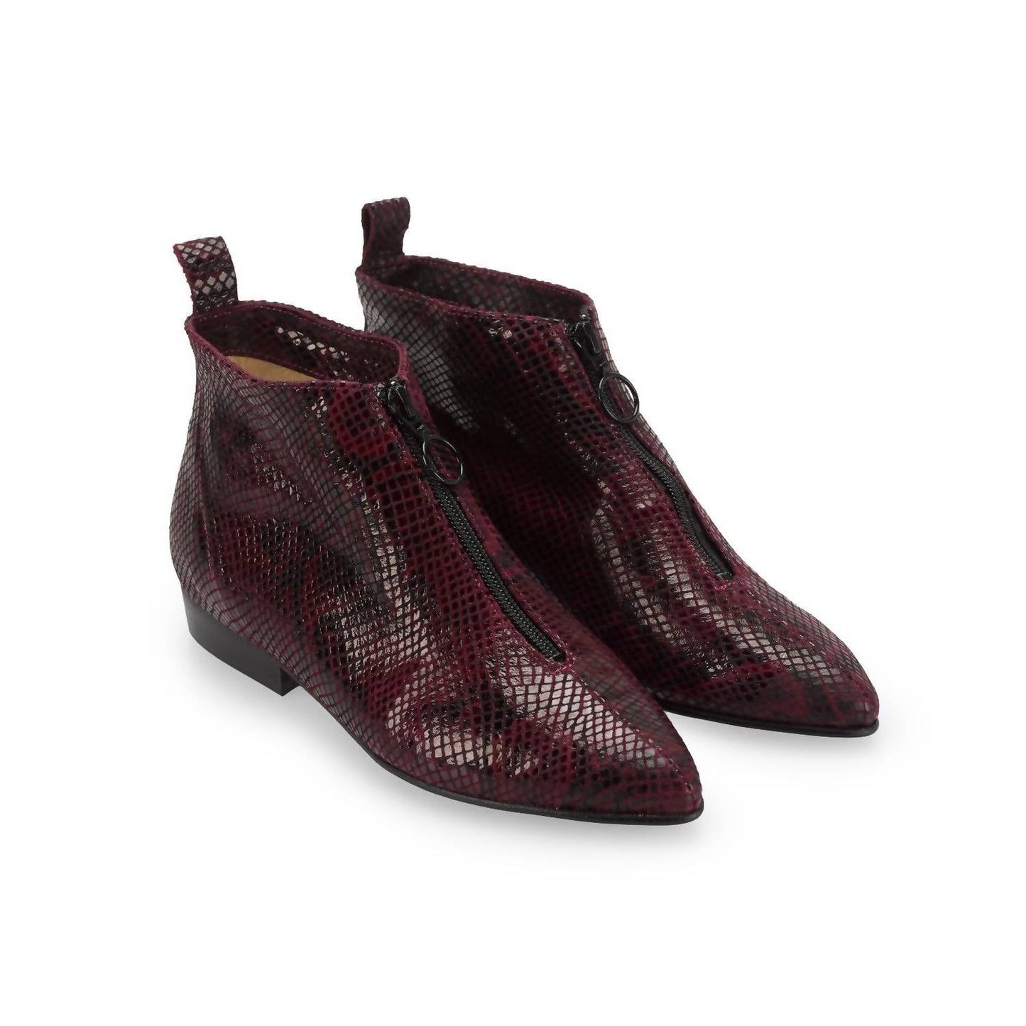 Maray - Women Leather Ankle Boots Bordeaux