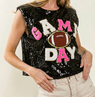 Bibi - Touch Down Sequins Game Day Tank Tops