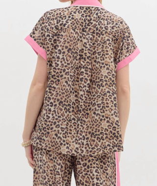 Entro - Leopard Button Up Top