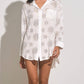 Elan - Erin Eyelet Button Down Cover Up