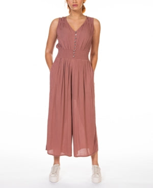 Smocked Waist Culotte Jumpsuit
