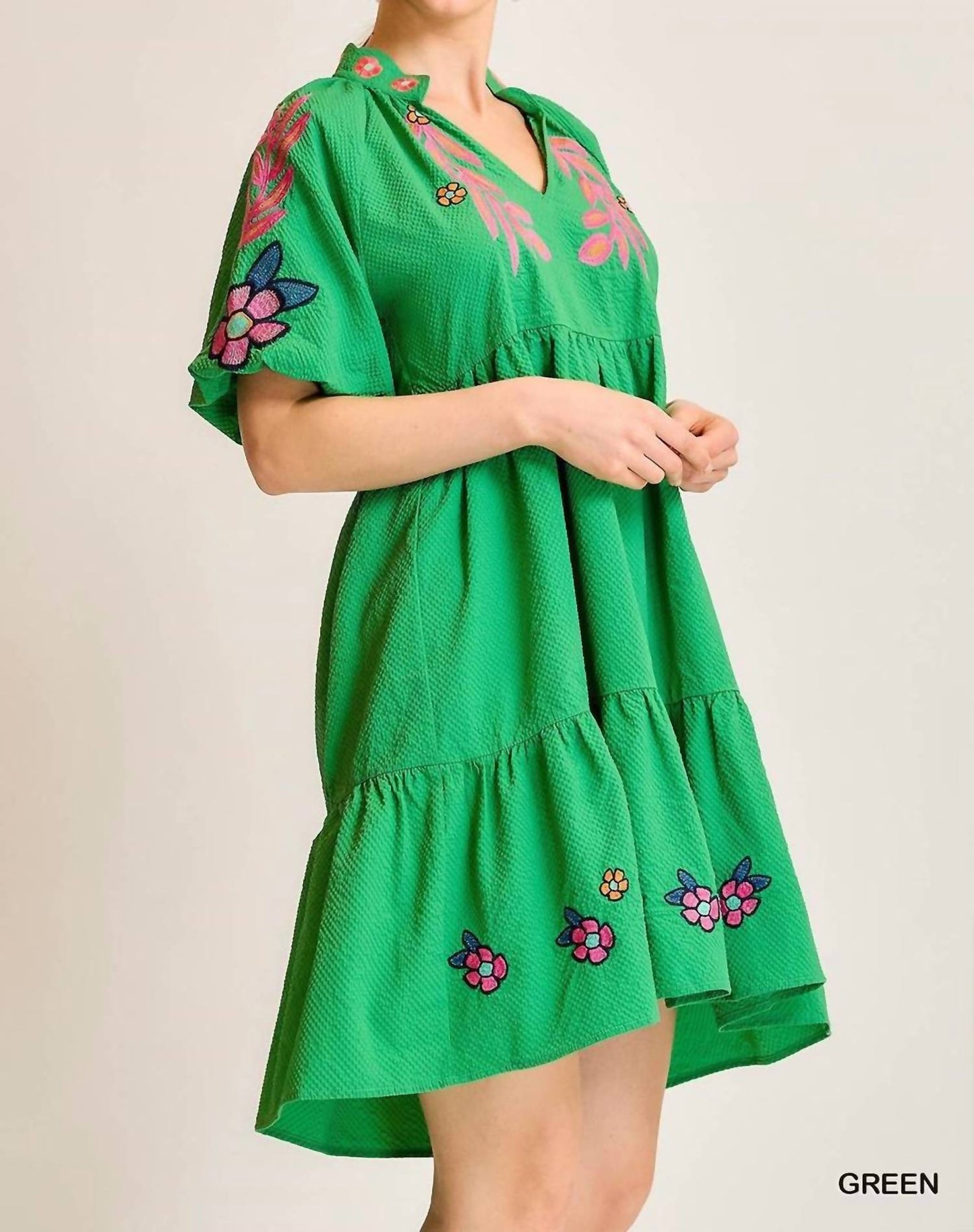 Umgee - Embroidered V-neck Dress
