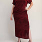 The Curve La - Plus Size Lurex Knit Short Sleeve Top And Skirt Set