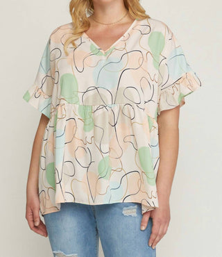 Entro - Abstract Peplum Top