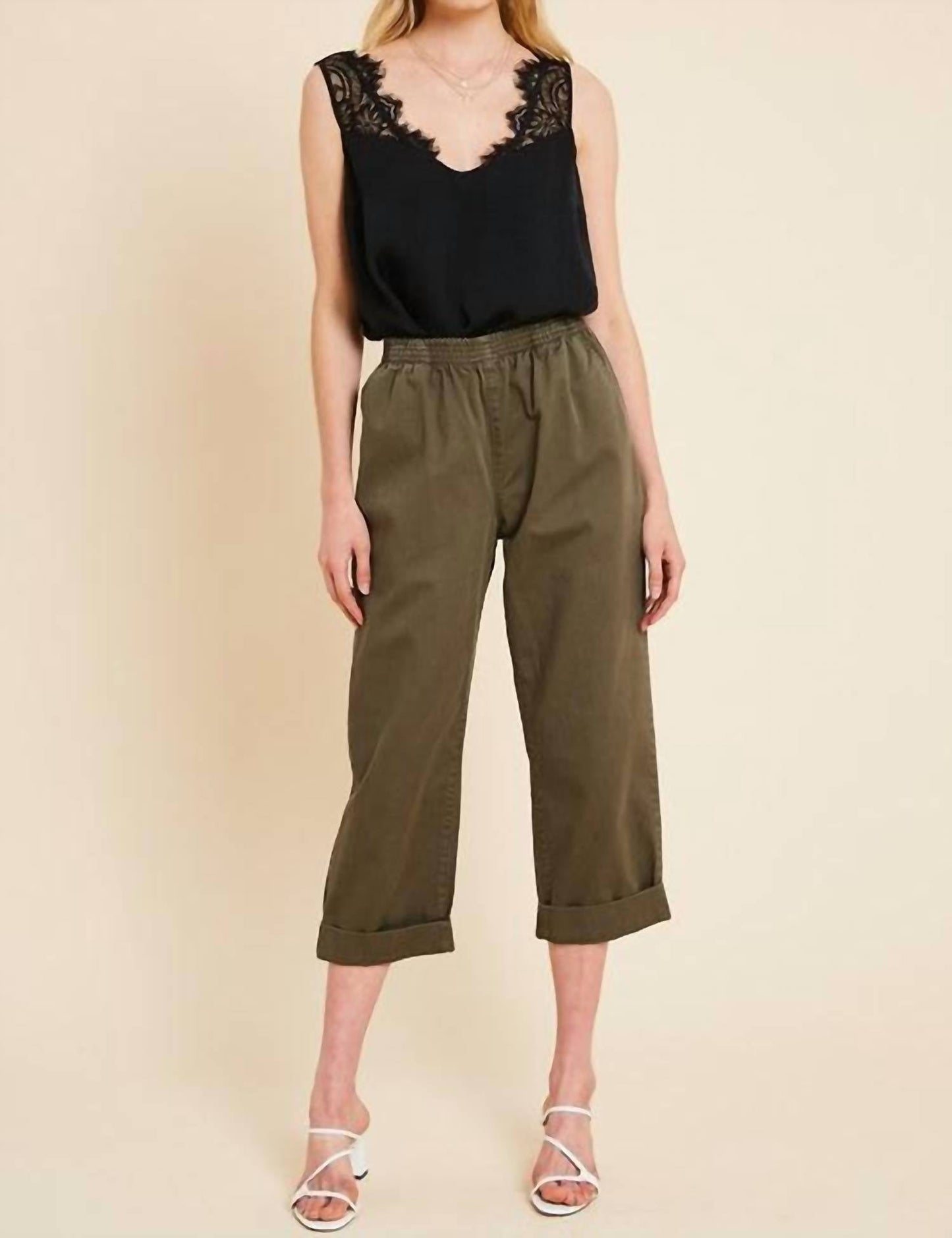 Wishlist - Satin Lace Trimmed Top