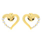 14K Yellow Gold 1/8 Cttw Diamond Journey Heart Hoop Earrings (K-L Color, I1-I2 Clarity)