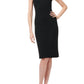 Emily Shalant - Pearl Beaded Mock Neck Choker Midi Dress
