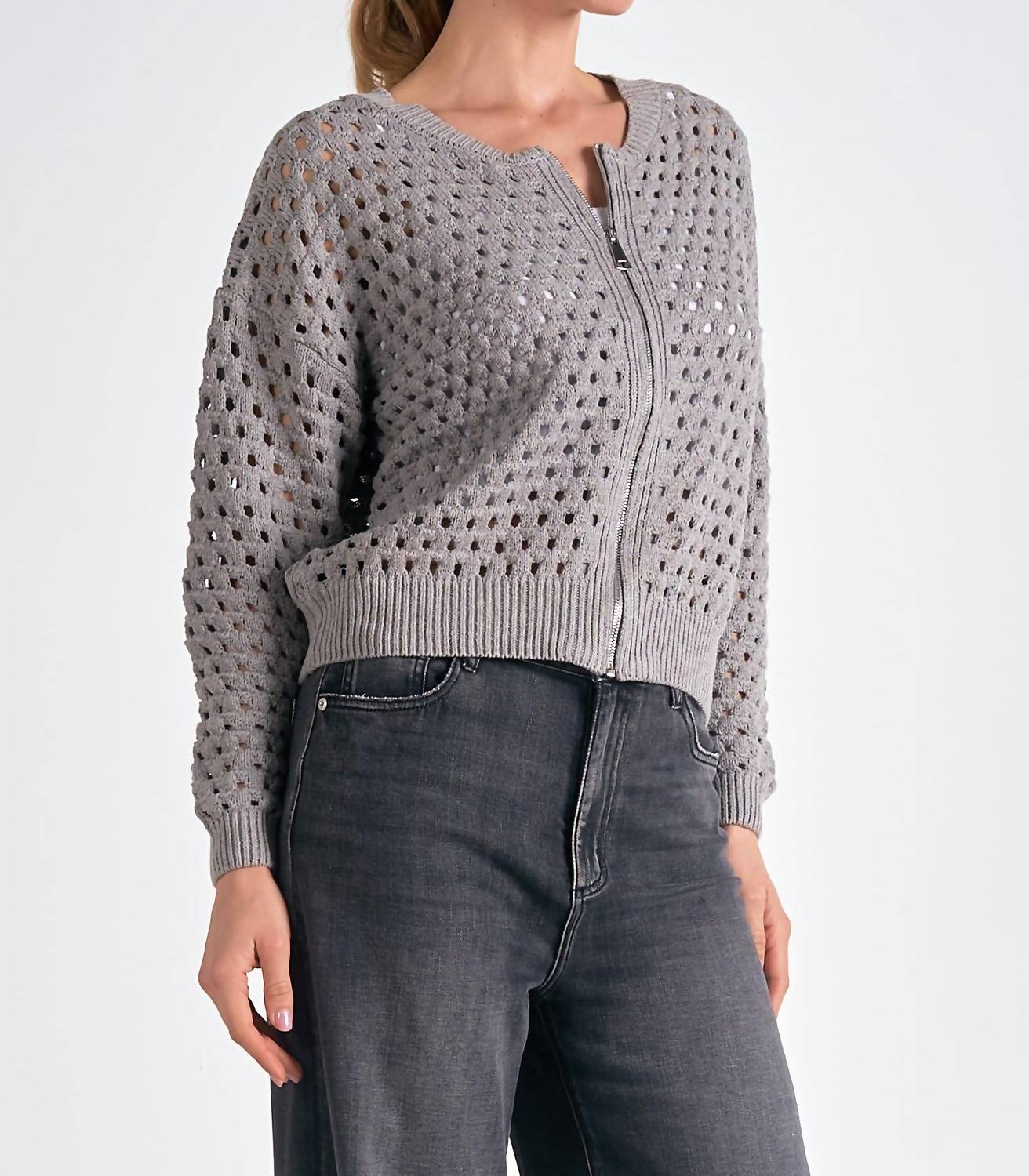 Elan - Zip-up Sweater Cardigan