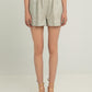 Greek Archaic Kori - Cross Elastic Waistband Shorts