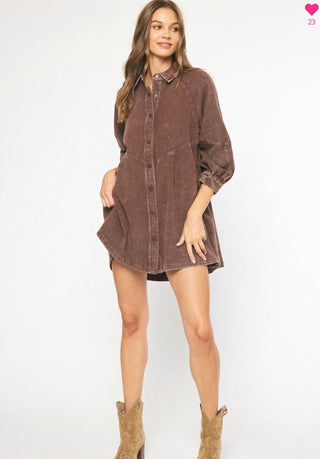 Entro - WASHED DENIM MINI DRESS