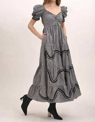 Celina Moon - Ebony V-neck Maxi Dress