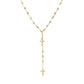 14k Tri-Color Gold Rosary Chain Necklace