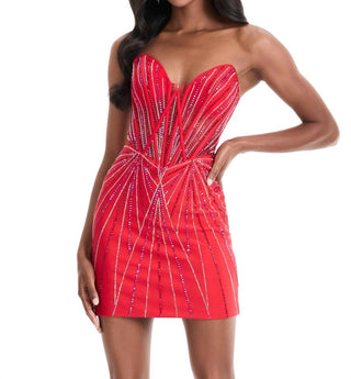 Ashleylauren - Sweetheart Neckline Mini Dress