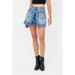 Hidden - Medium Light Button Mini Skirt
