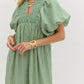 Entro - Textured Short Sleeve Midi Dress