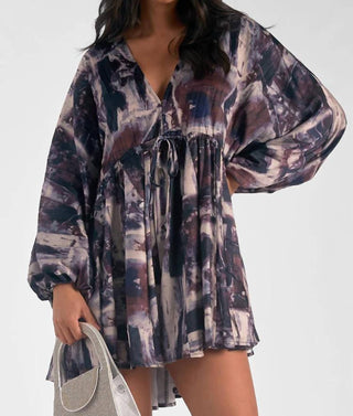 Elan - LONG SLEEVE PRINT DRESS