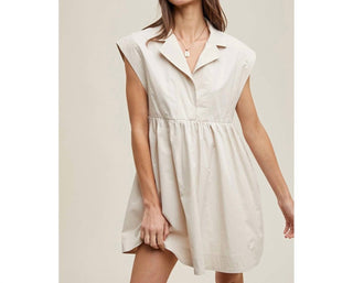 Wishlist - Stay When It's Tough Collared Sleeveless Mini Dress