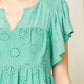 Entro - Flutter Sleeve Eyelet Top