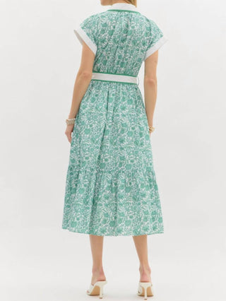 Entro - Delicate Blooms Floral Midi Dress