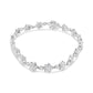 14K White Gold 1 1/5 Cttw Round Diamond Flower Blossom Link Bracelet (H-I Color, SI1-SI2 Clarity) - Size 7"