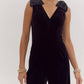 Entro - Wide Leg Jumpsuit With Sequin Bow Shoulder