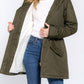 Active Usa - Fleece Lined Fur Hoodie Utility Jacket