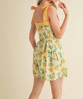 &Merci - Floral Pleated And Flare Romper