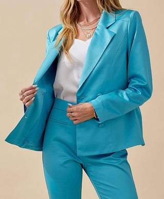 Day + Moon - Double Breasted Satin Blazer