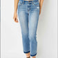 Judy Blue - Mid Rise Release Hem Cropped Bootcut Jeans