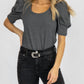 2.7 August Apparel - U-NECK PLEATED PUFF TOP