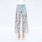 Bayeas - High Rise Wide Leg Jeans with Lace Spliced