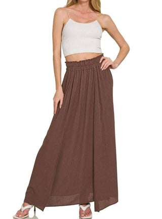 Zenana - Woven Crinkle Gauze Long Skirt