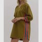 Entro - Sporty Side Stripe Pullover Mini Dress